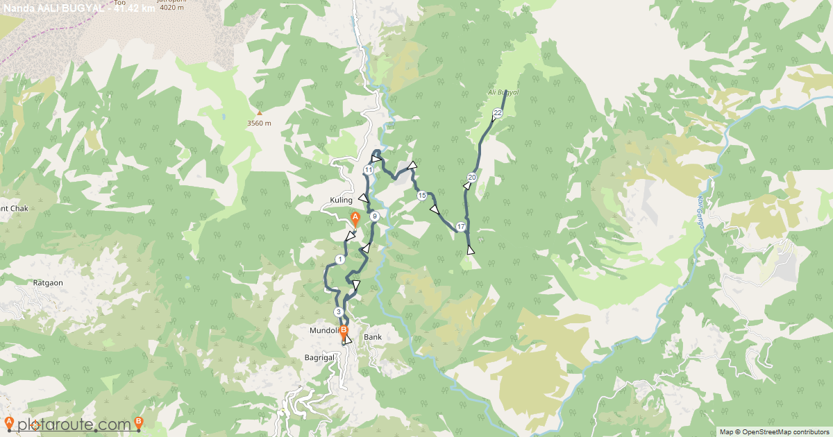 Nanda Sacred Trails Course Map AALI BUGYAL