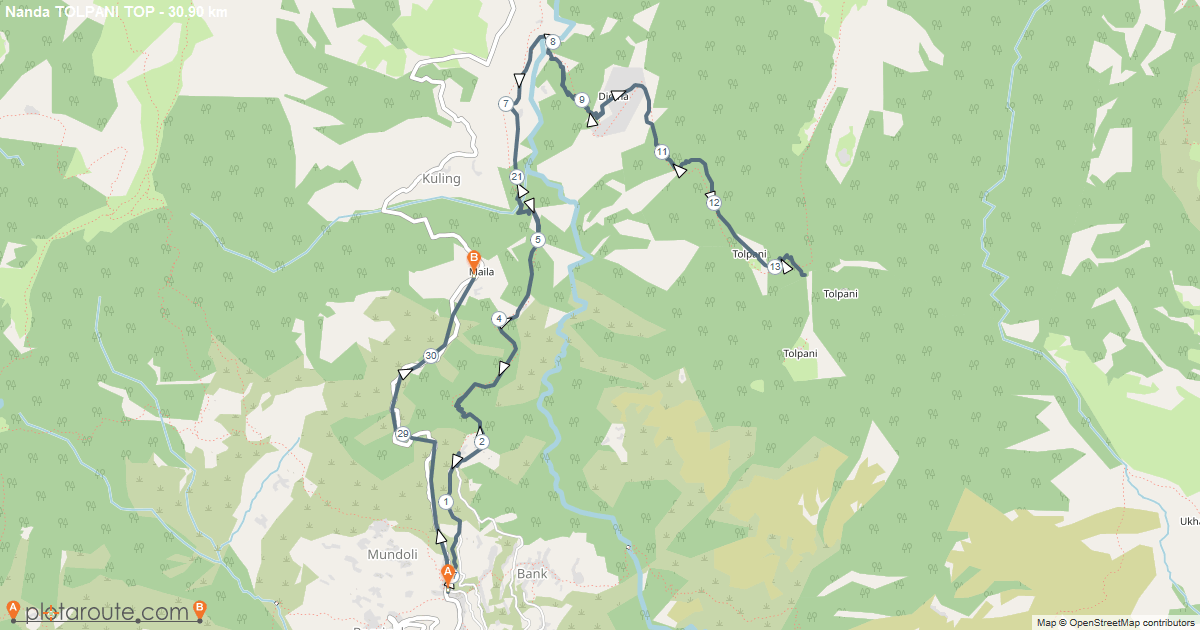 Nanda Sacred Trails Course Map TOLPANI TOP